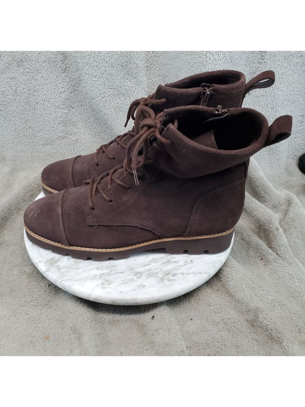 Vionic Shoes Womens Size 9.5 Brown Suede Lace Up Arch Support Boots